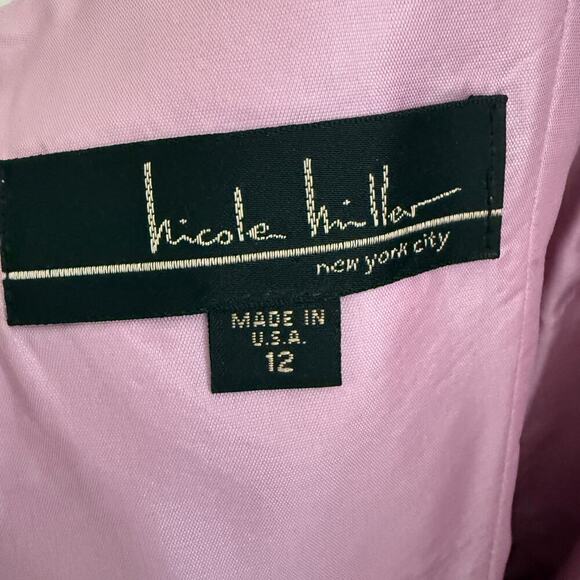 Nicole Miller sz 12 Pink spaghetti strap formal gown dress - Picture 6 of 10